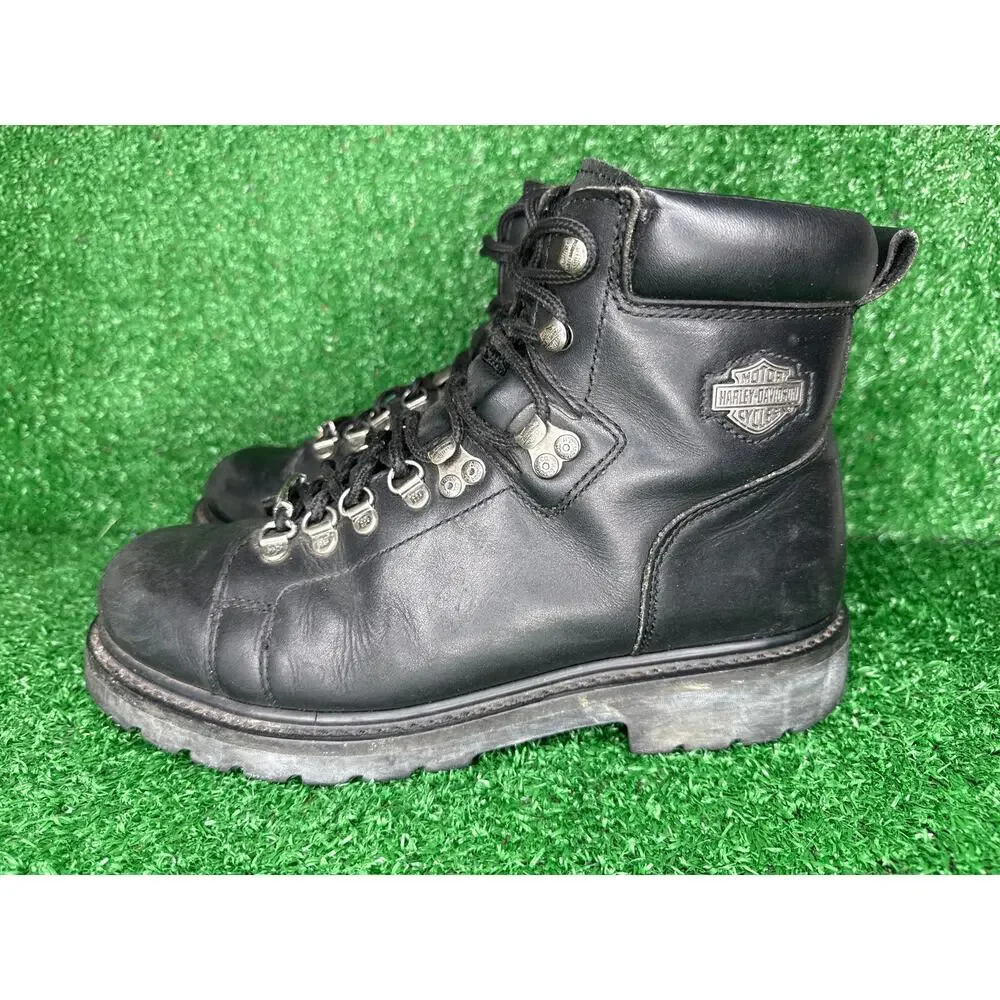 Harley Davidson Dipstick Boots Mens 9.5 Black Leather Motorcycle D91610